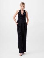 Ennis Satin Halter Neck Cowl Top - Image 3