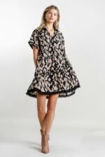 Umgee Animal Print Tiered Dress in Black ON ORDER - Image 2
